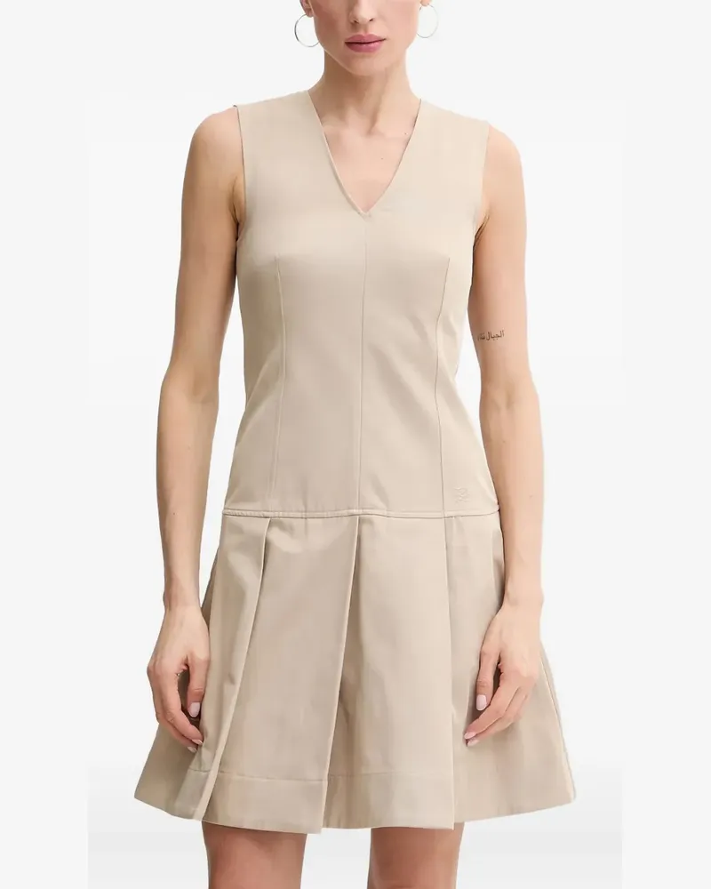 Karl Lagerfeld Plissiertes Minikleid mit V-Ausschnitt - Nude Nude