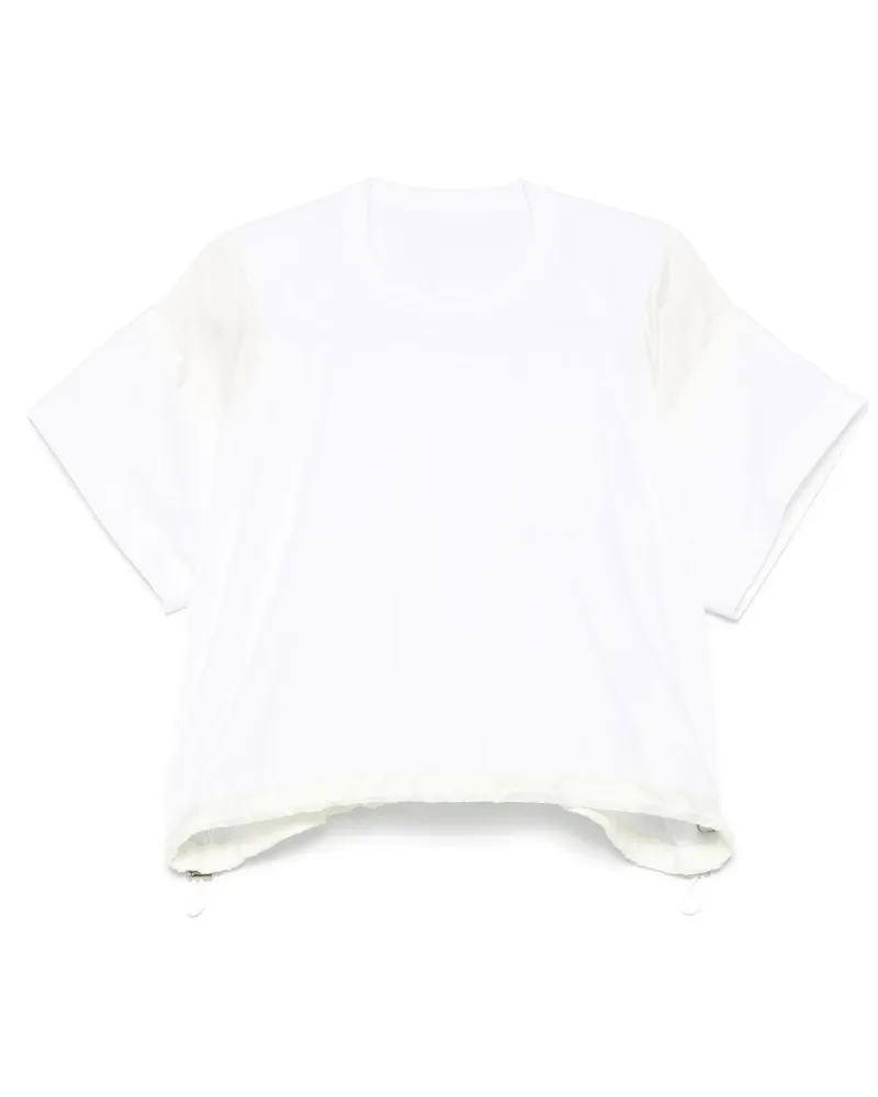 Sacai T-Shirt mit Kontrasteinsätzen - Weiß Weiß