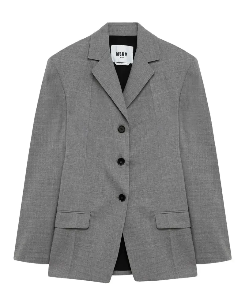 MSGM Einreihige Jacke mit Abnähern - Grau Grau