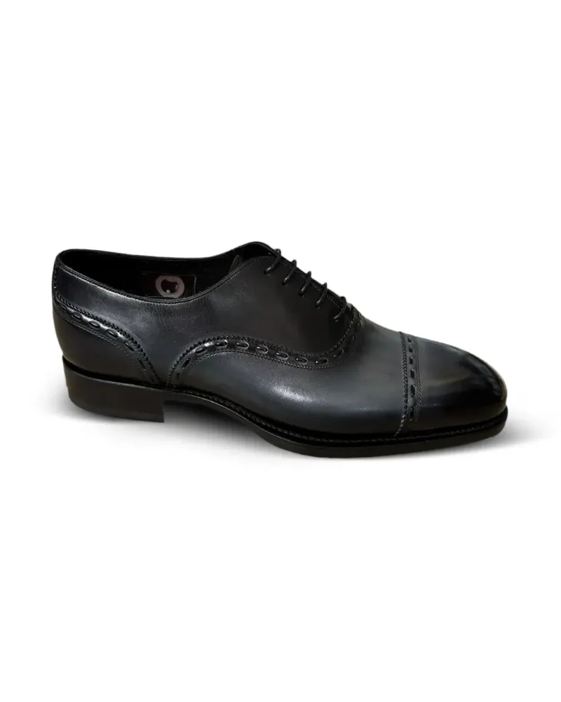 Santoni Ensley leather oxford shoes - Schwarz Schwarz