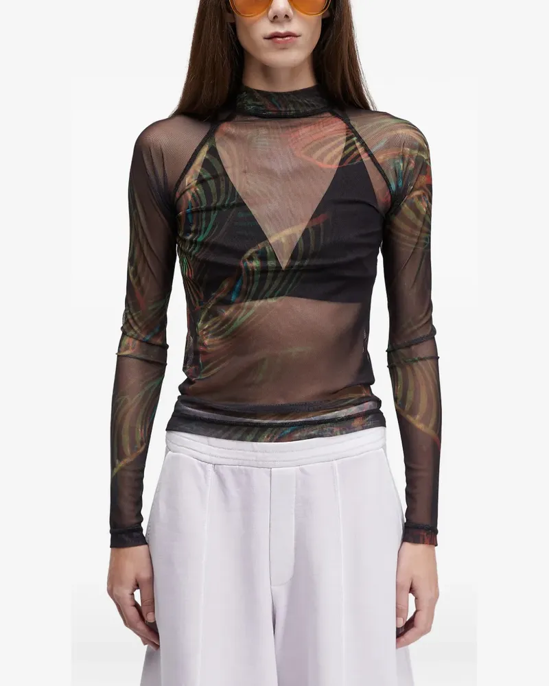 Osklen Gemusterte Tüllbluse - Schwarz Schwarz