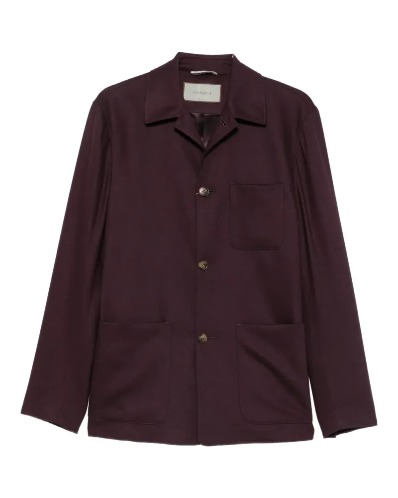Canali button-up patch-pocket shirt jacket - Violett Violett