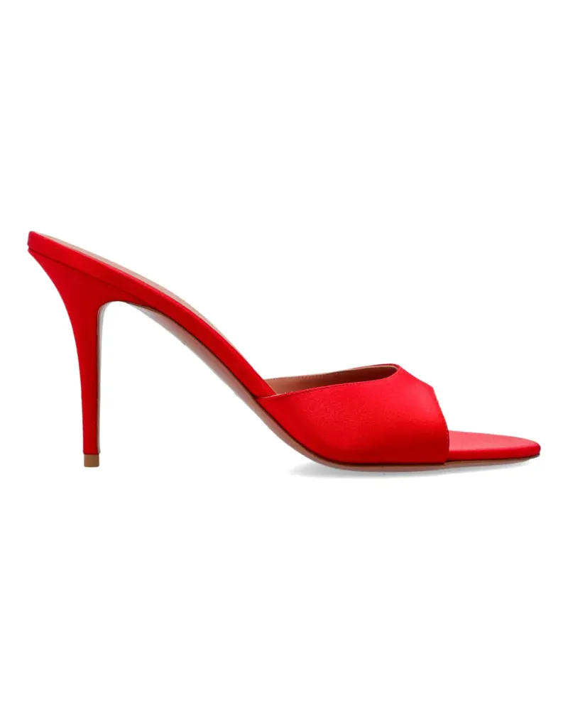 Amina Muaddi Elodie Sandalen aus Satin - Rot Rot
