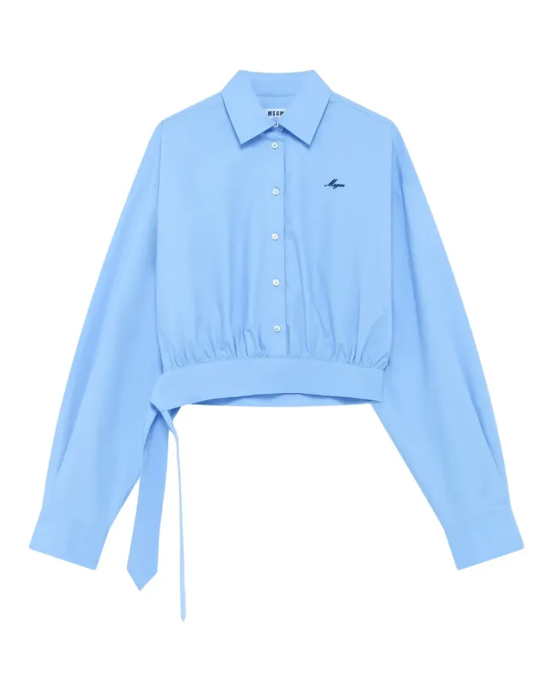 MSGM Gebundenes Cropped-T-Shirt - Blau Blau
