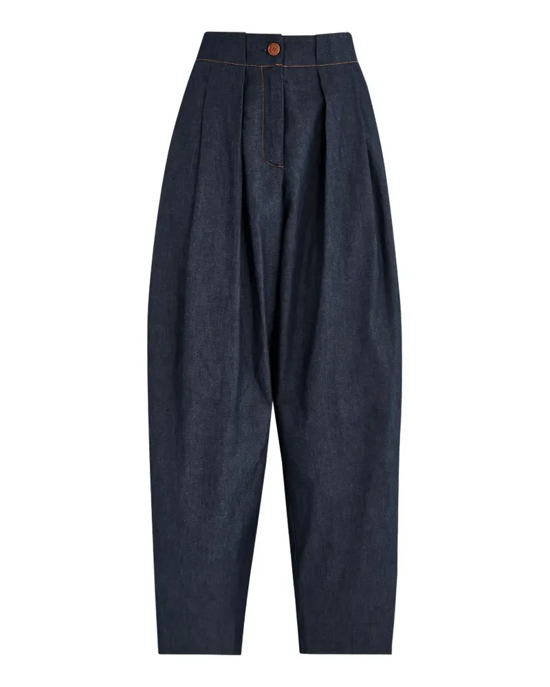 palmer//harding Solo barrel-leg chambray trousers - Blau Blau