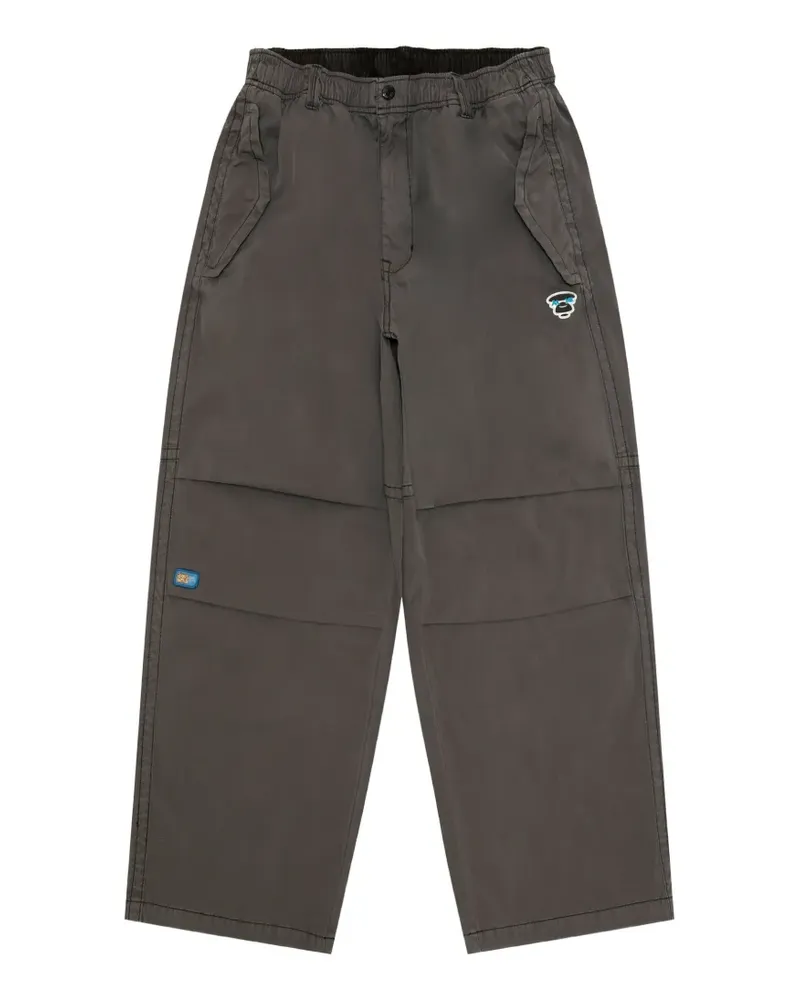 BAPE Hose mit Logo-Applikation - Grau Grau