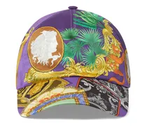 Baseballkappe mit Patchwork-Print - Violett