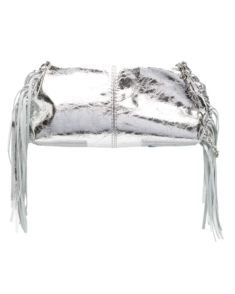 Maje Mini Miss M Tote Bag im Metallic-Look - Silber Silber