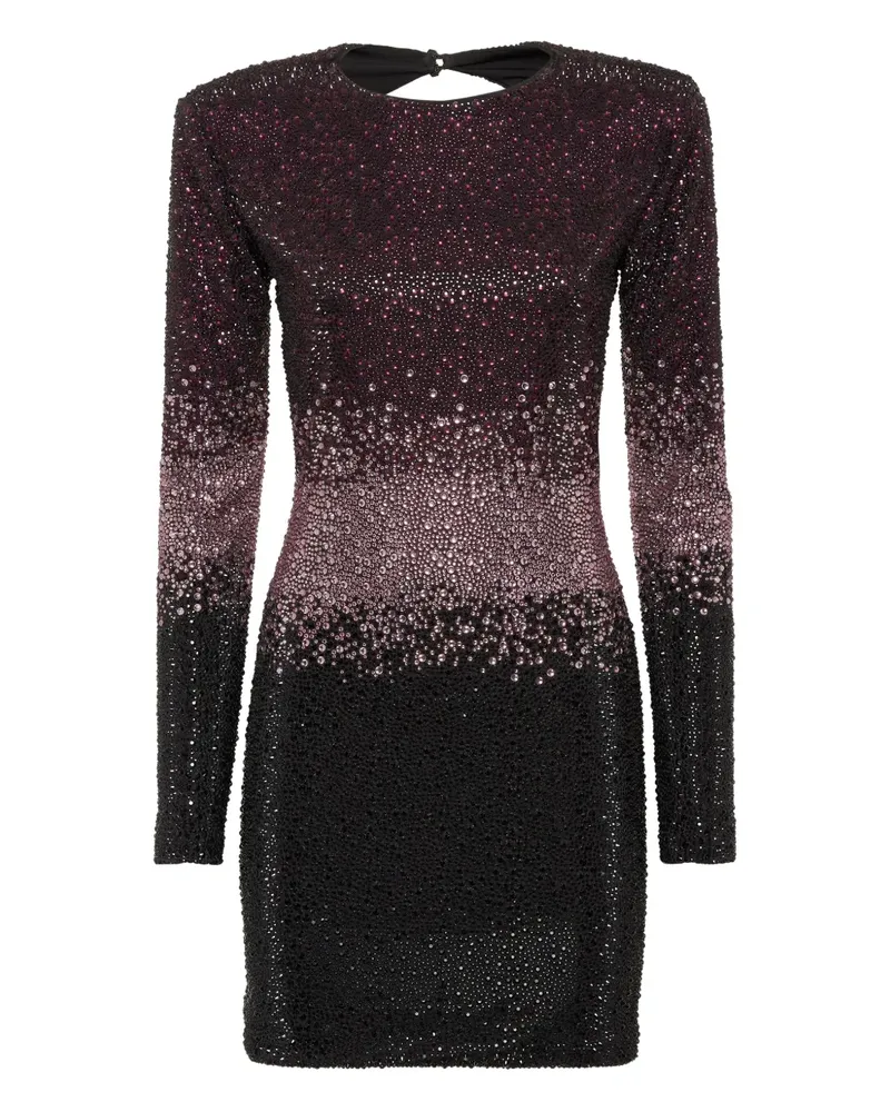 Philipp Plein Tief geschnittenes Strass-Minikleid - Schwarz Schwarz
