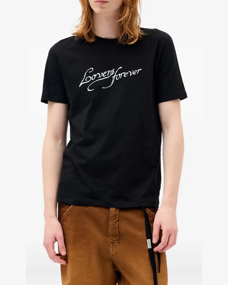 Ann Demeulemeester Baptist slogan-print T-shirt - Schwarz Schwarz