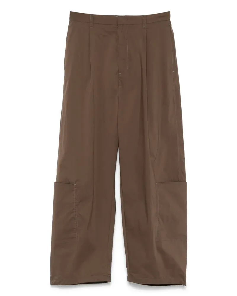 AMOMENTO Hose mit aufgesetzten Taschen - Braun Braun