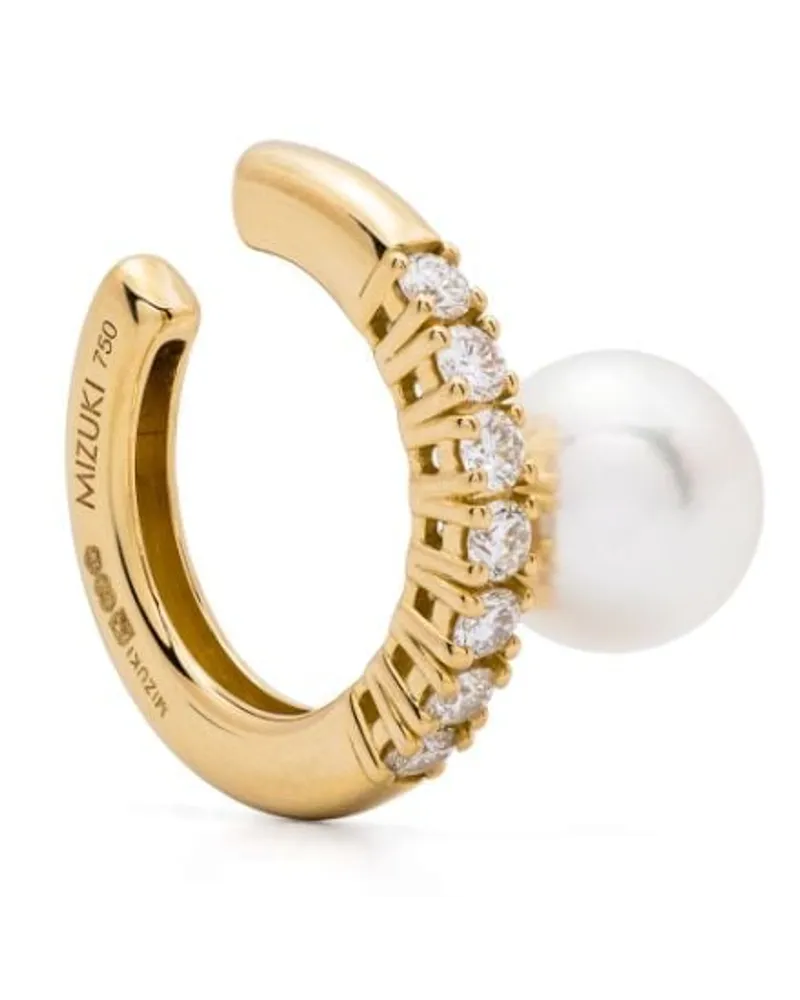 MIZUKI 18kt Akoya Gelbgoldhalskette mit Perlenanhänger Gold