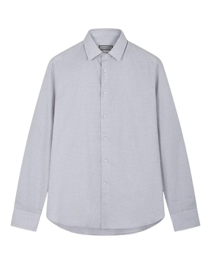 Canali Gemustertes Hemd - Blau Blau