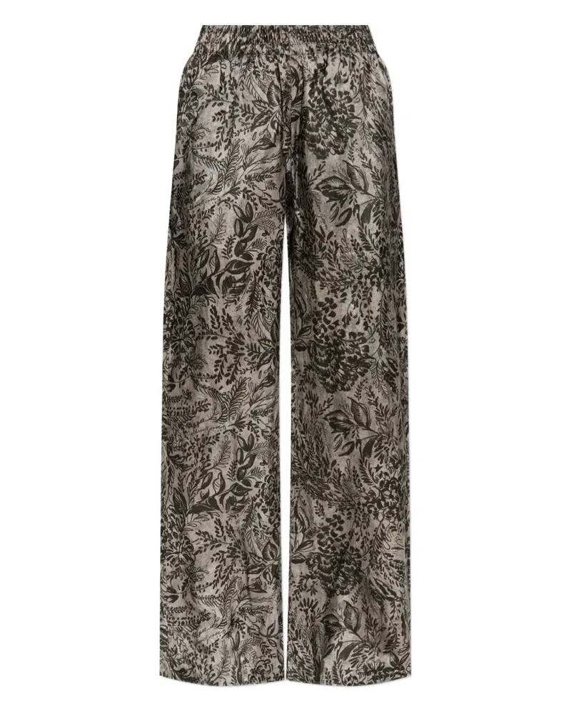 Golden Goose Gerade Hose mit Blumen-Print - Grau Grau
