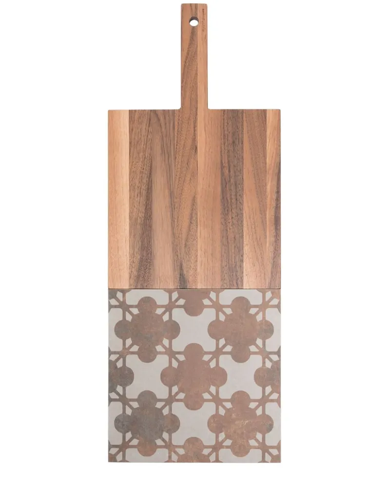 knIndustrie Schneidebrett aus Holz mit Kontrastdetail - Braun Braun