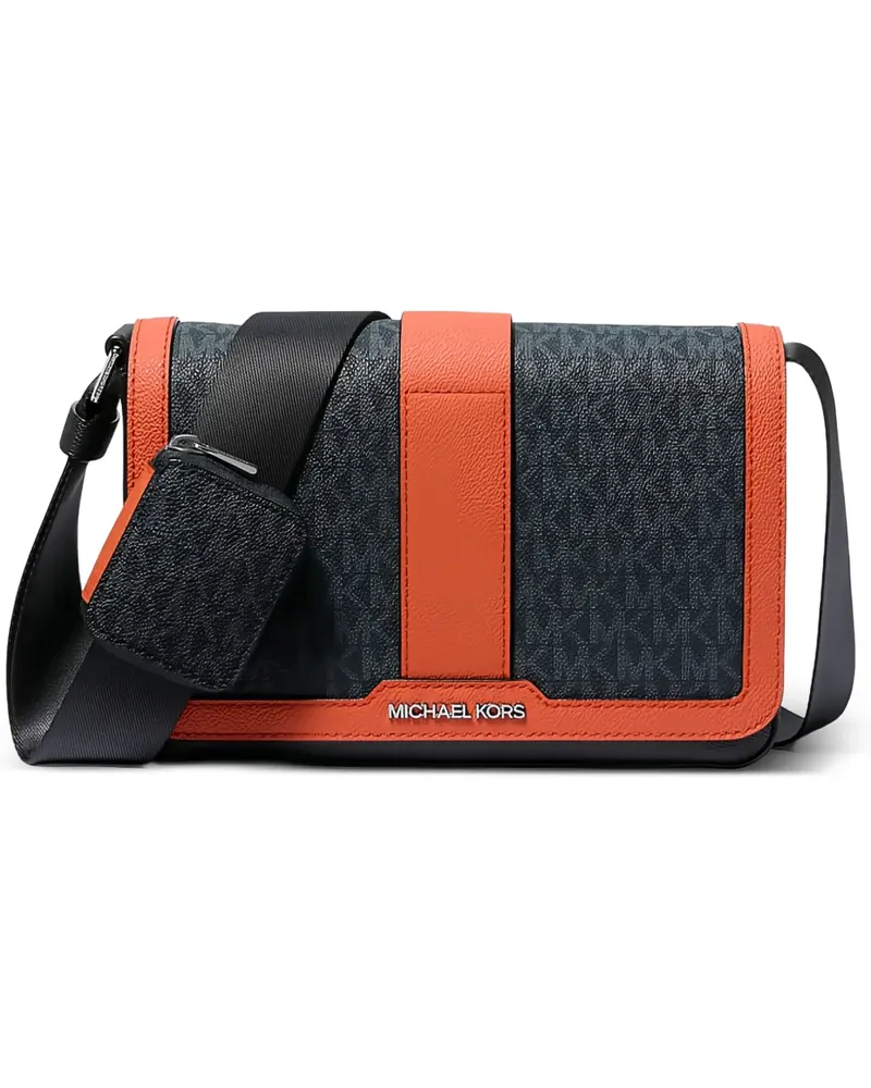 Michael Kors monogram-print flap messenger bag - Schwarz Schwarz