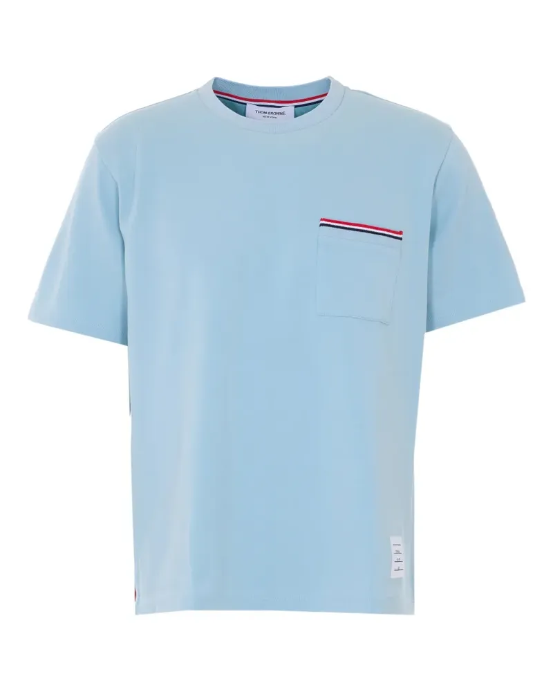 Thom Browne chest-pocket crew-neck T-shirt - Blau Blau