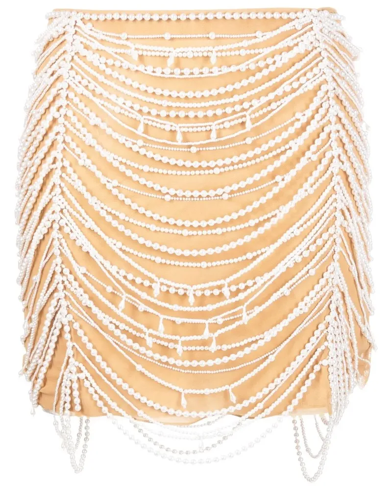 Blumarine Rock mit Perlen - Nude Nude