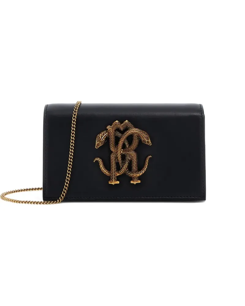 Roberto Cavalli Clutch im Metallic-Look - Schwarz Schwarz
