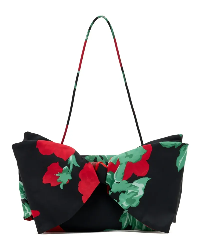 Loeffler Randall Valerie floral-print bow-detail shoulder bag - Schwarz Schwarz
