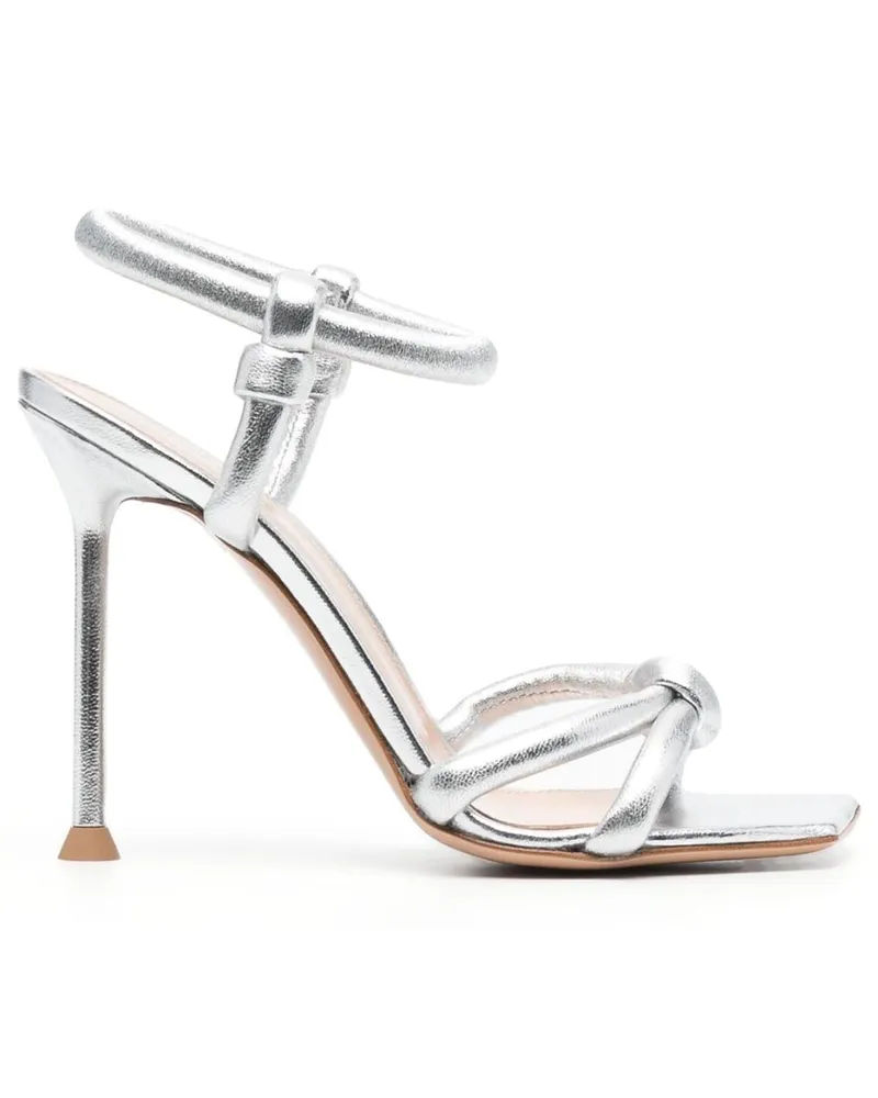 Gianvito Rossi Juno Sandalen im Metallic-Look 110mm - Grau Grau