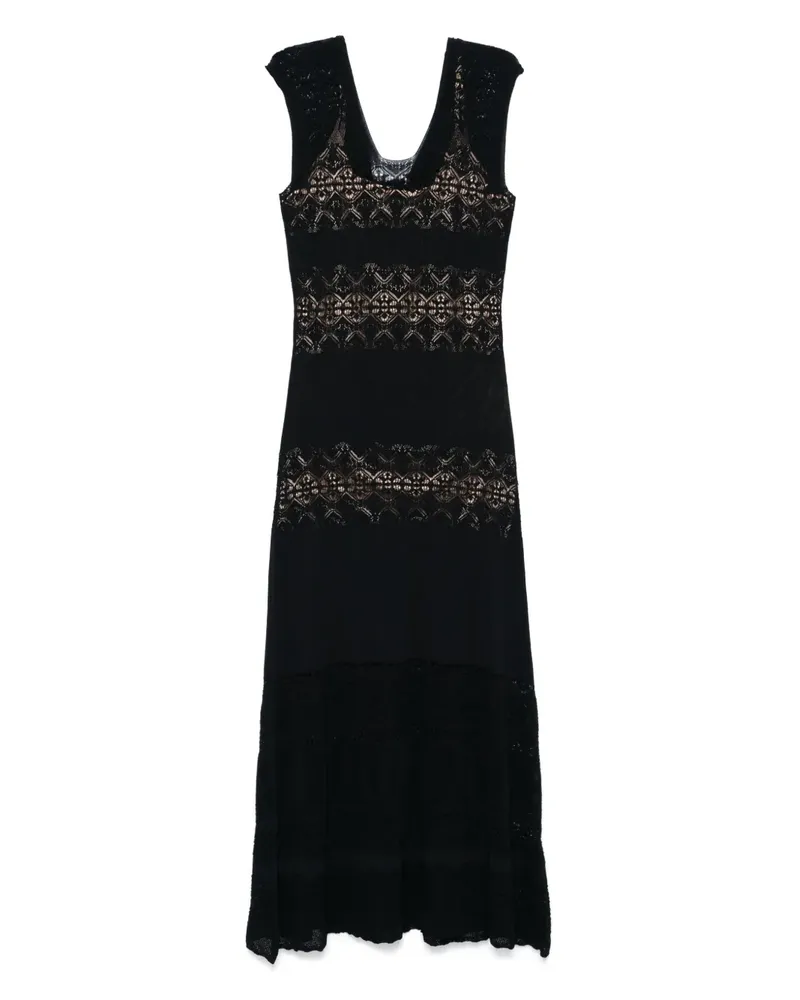 Twin-Set Gehäkeltes Maxikleid - Schwarz Schwarz