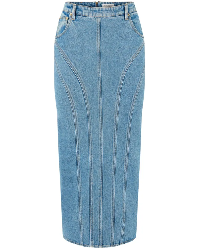 Nina Ricci Jeansrock mit Einsätzen - Blau Blau