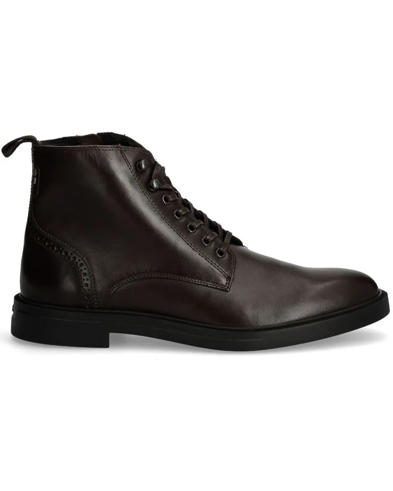 HUGO BOSS Knöchelhohe Lederstiefel - Braun Braun