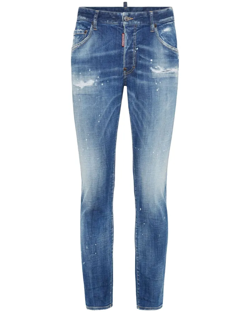Dsquared2 Tapered-Hose im Distressed-Look - Blau Blau