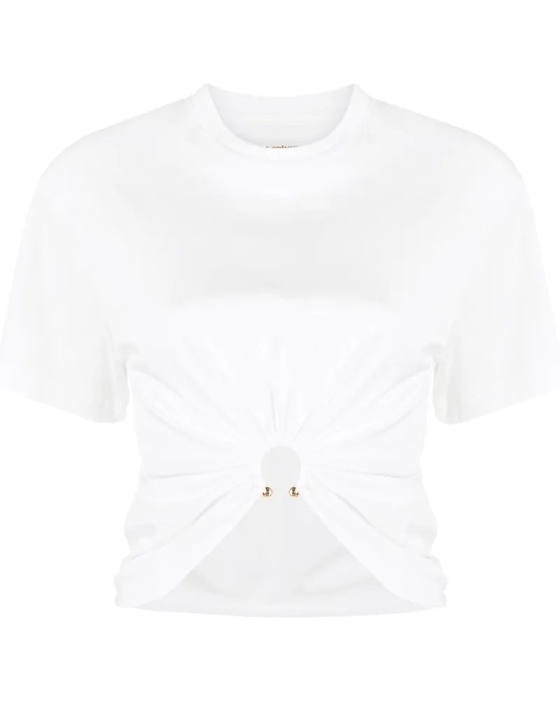 Paco Rabanne T-Shirt mit gerafftem Detail - Weiß Weiß