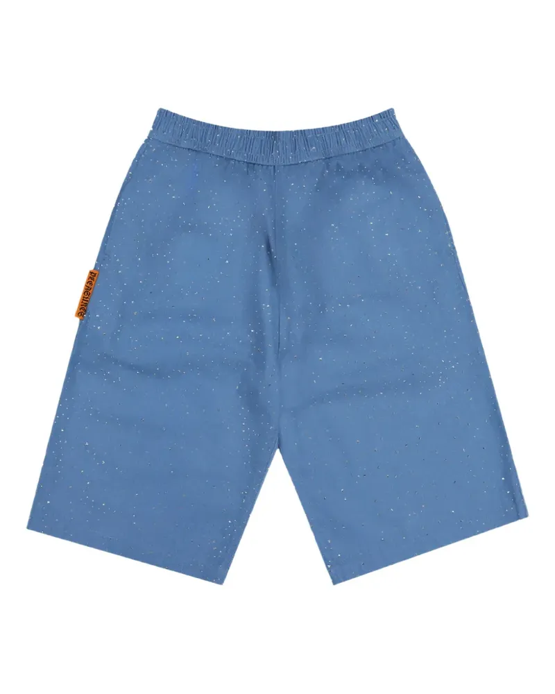 PLEASURES Baggy Jeans-Shorts mit Strass - Blau Blau