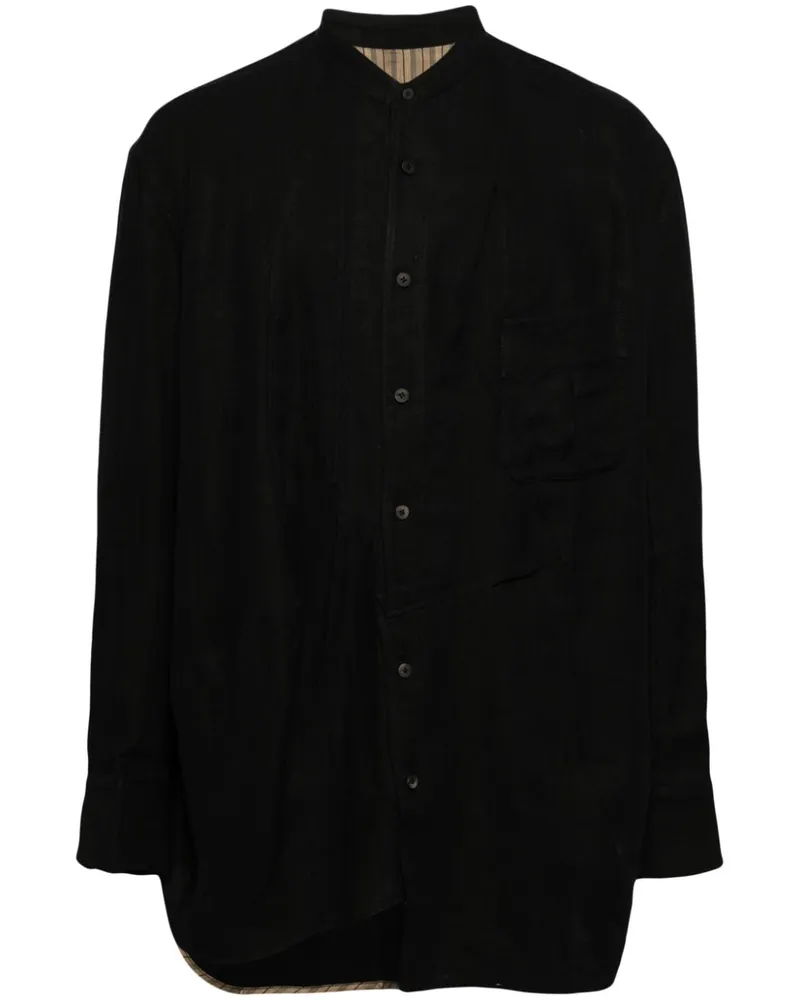 Ziggy Chen Asymmetrisches Hemd mit Falten - Schwarz Schwarz