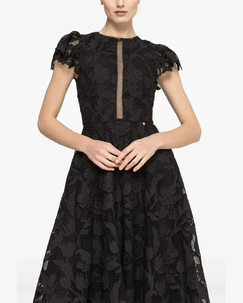 NISSA Midikleid mit Spitzenstickerei - Schwarz Schwarz