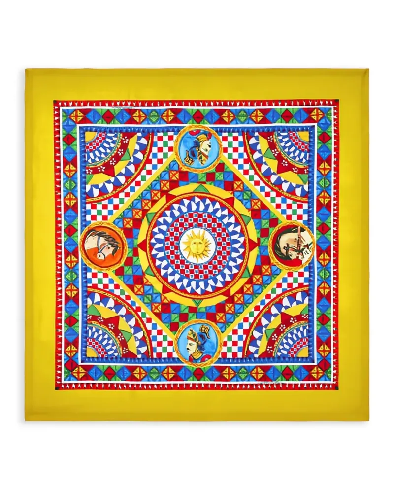Dolce & Gabbana Tischdecke aus Leinen mit Print - Gelb Gelb