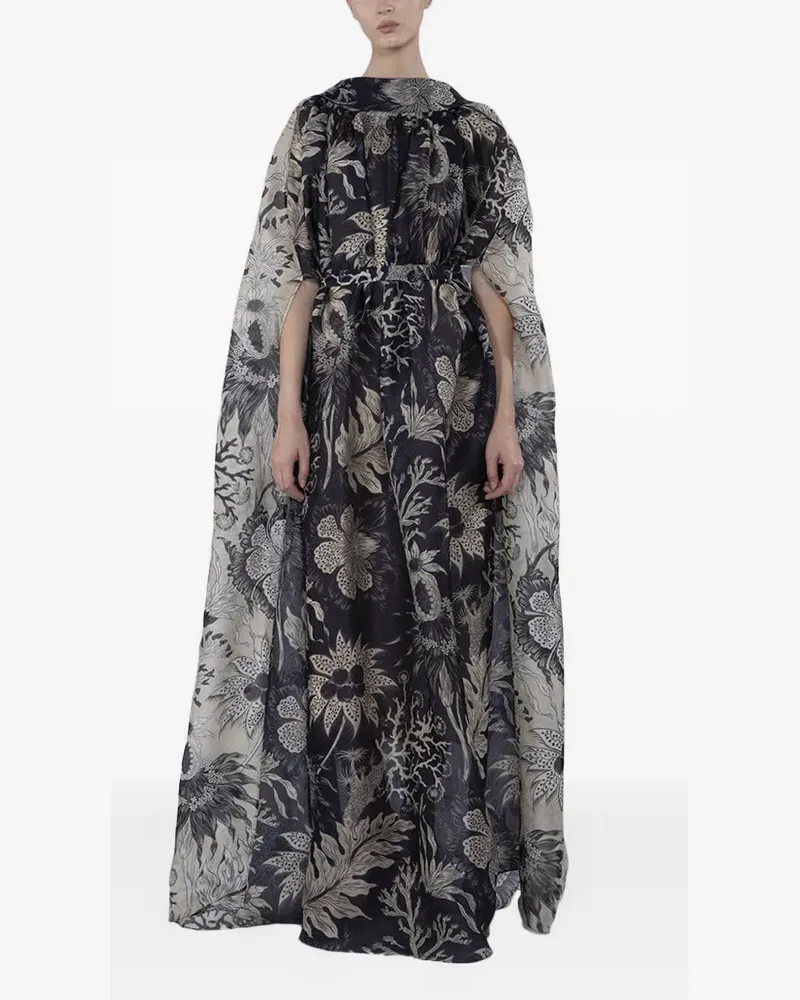 Biyan low-back printed maxi dress - Blau Blau