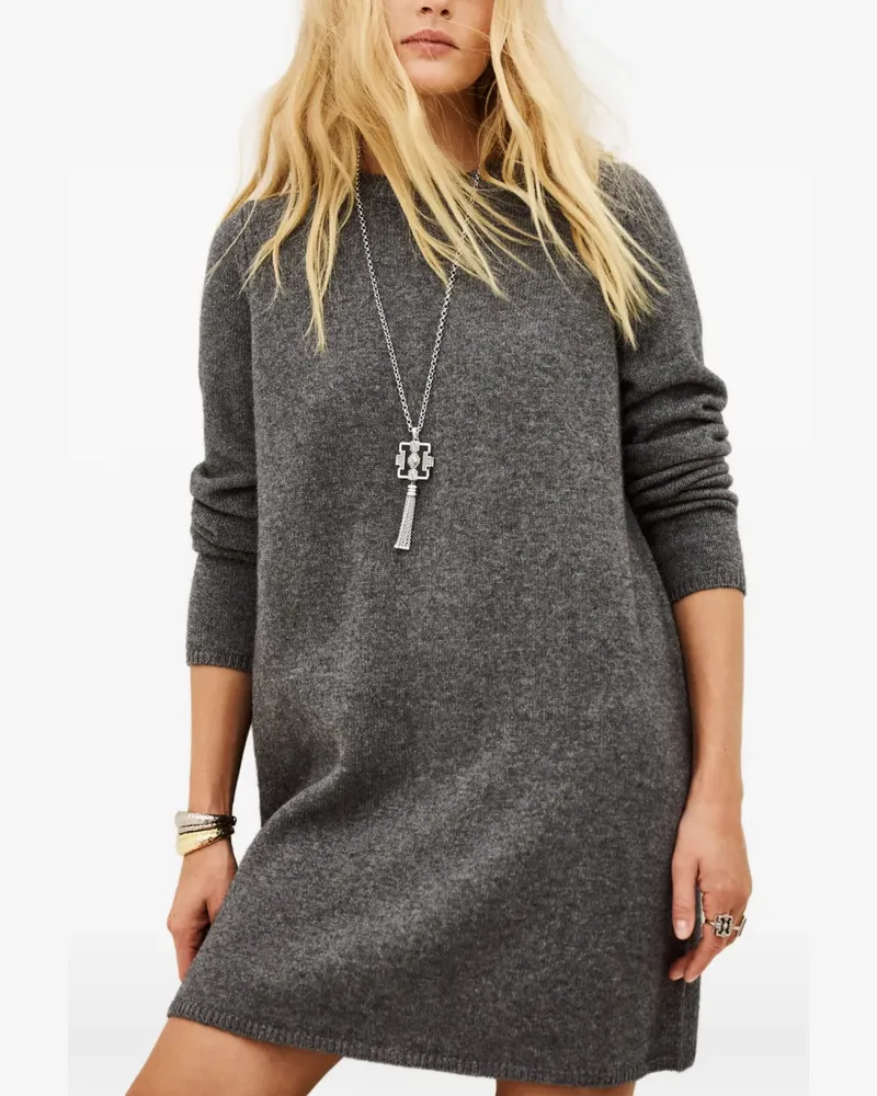 ba&sh Atess zip-fastening knitted mini dress - Grau Grau