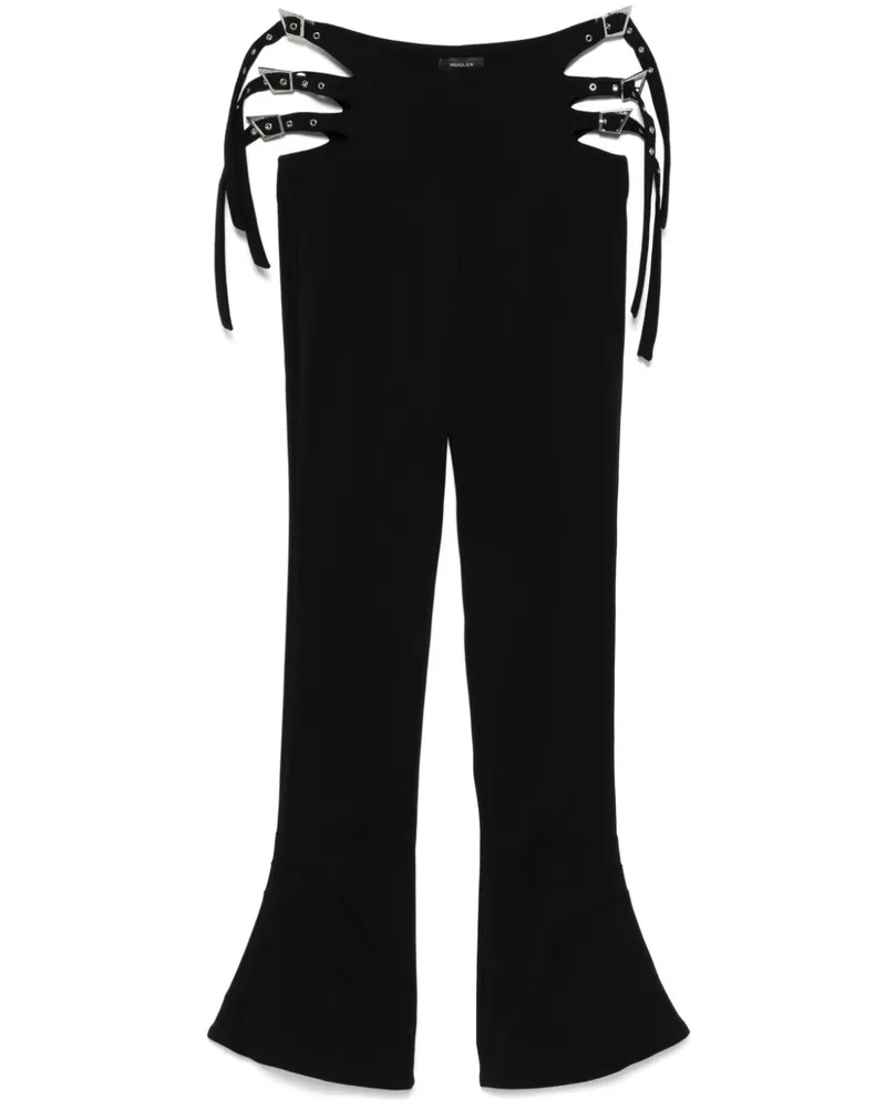 Thierry Mugler Schlaghose mit Schnallendetail - Schwarz Schwarz
