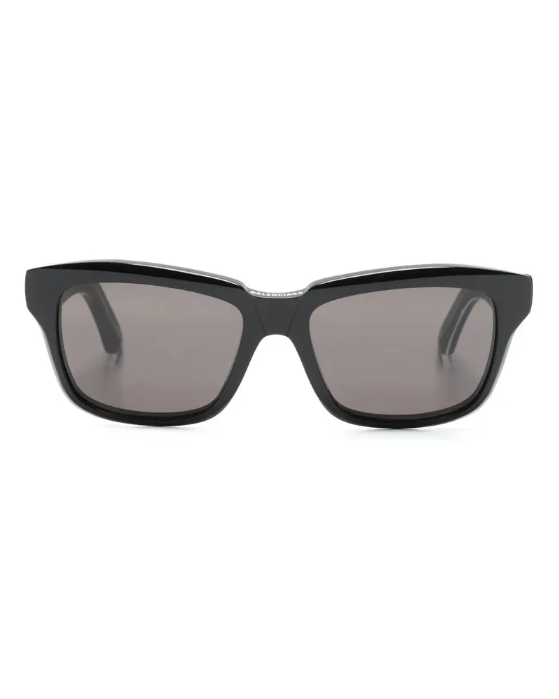 Balenciaga Sonnenbrille mit eckigem Gestell - Schwarz Schwarz