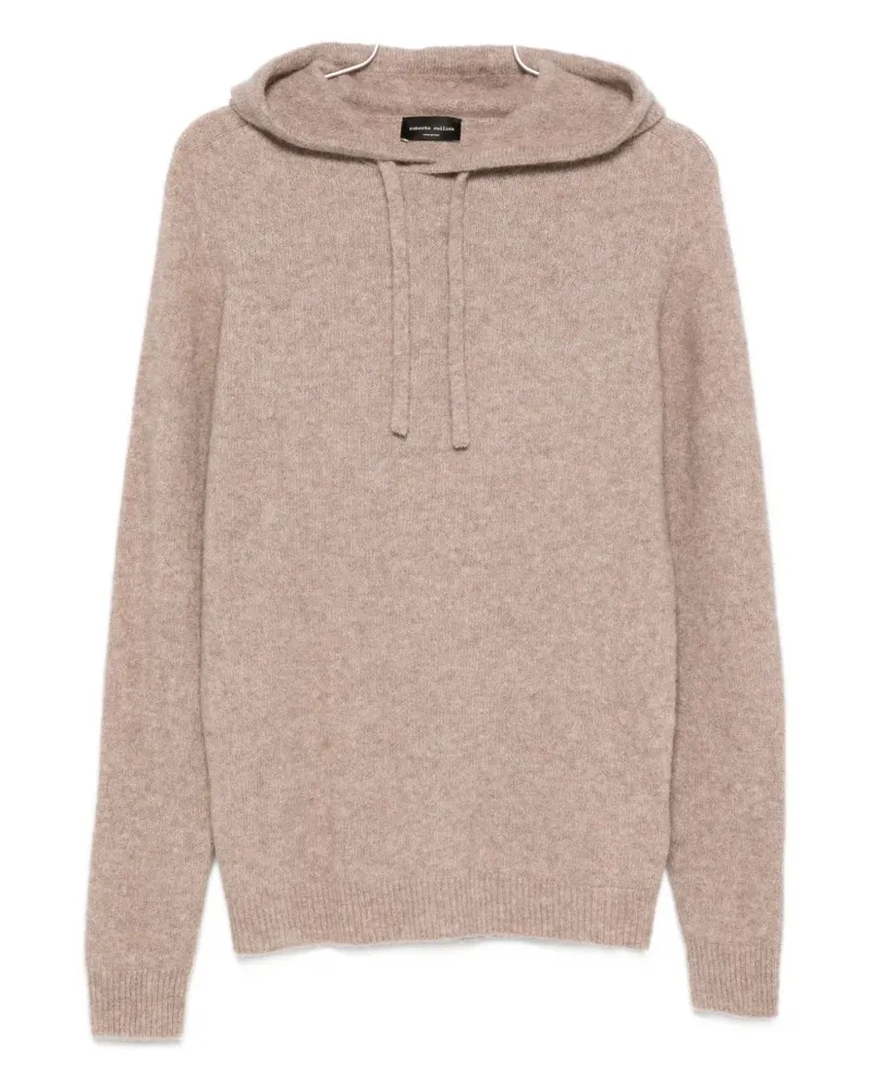 Roberto Collina drawstring hoodie - Nude Nude