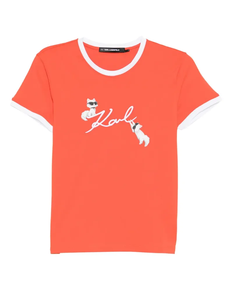 Karl Lagerfeld Ikon Choupette T-shirt - Orange Orange