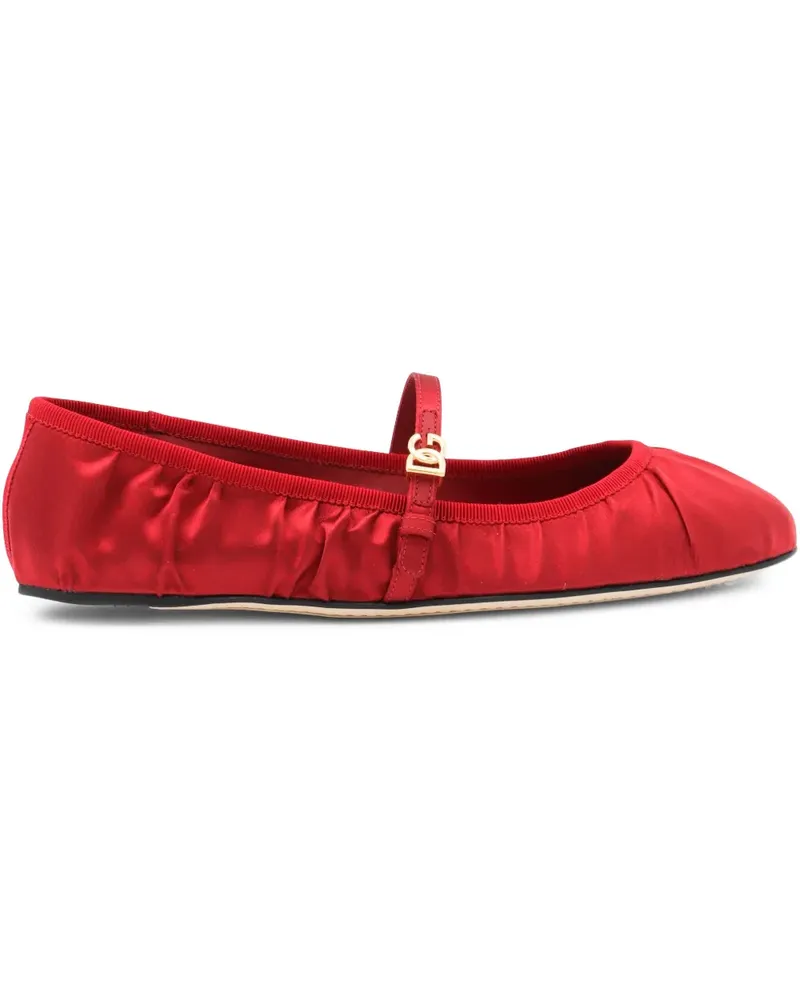 Dolce & Gabbana Ballerinas mit Logo-Schnalle - Rot Rot