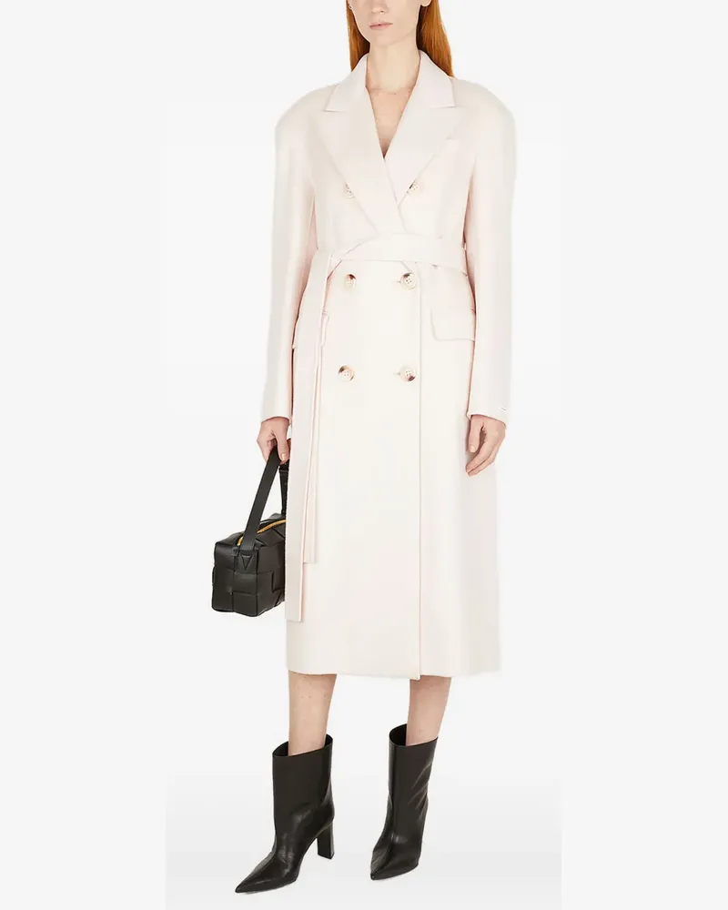 SPORTMAX Doppelreihiger Mantel mit Gürtel - Nude Nude
