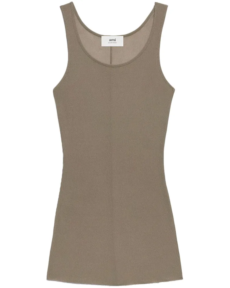 AMI Paris Top mit U-Ausschnitt - Nude Nude