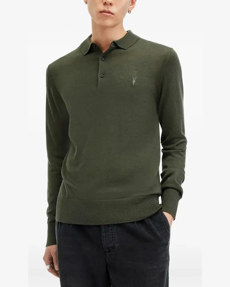 AllSaints long-sleeve polo shirt - Grün Grün