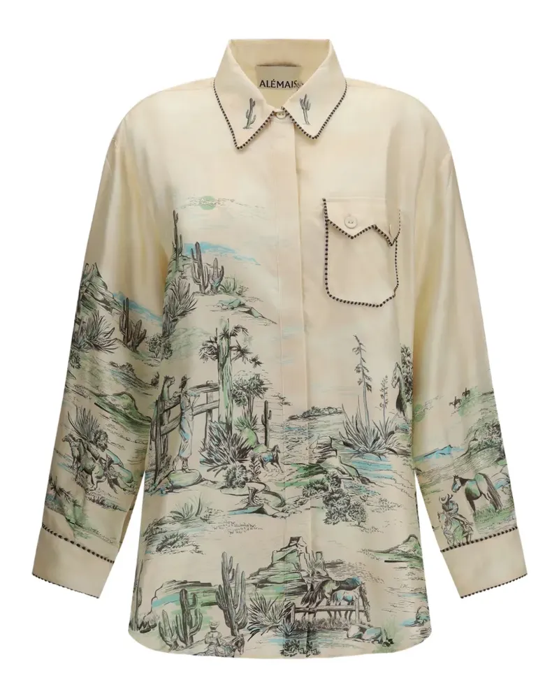 ALEMAIS Scout silk shirt - Nude Nude