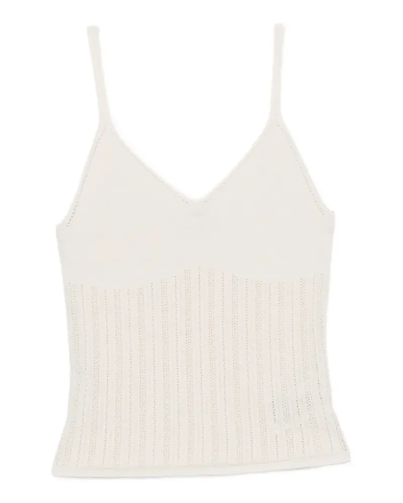 Drykorn Francyane ribbed-knit V-neck top - Nude Nude