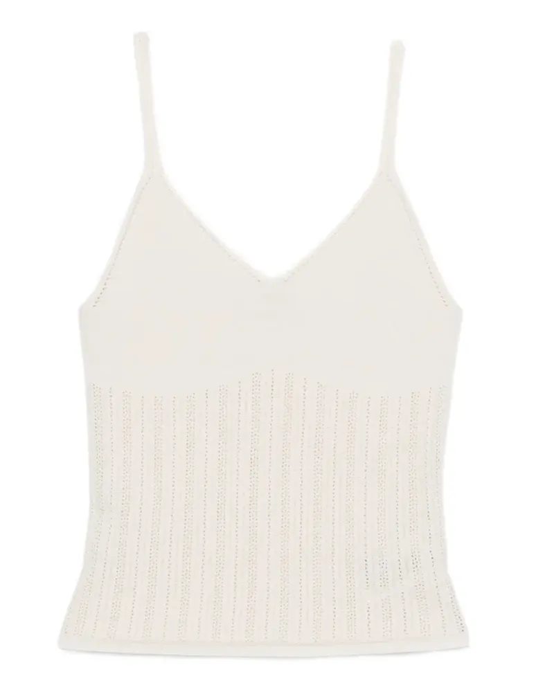 Drykorn Francyane ribbed-knit V-neck top - Nude Nude