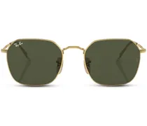 Sonnenbrille mit eckigem Gestell - Gold