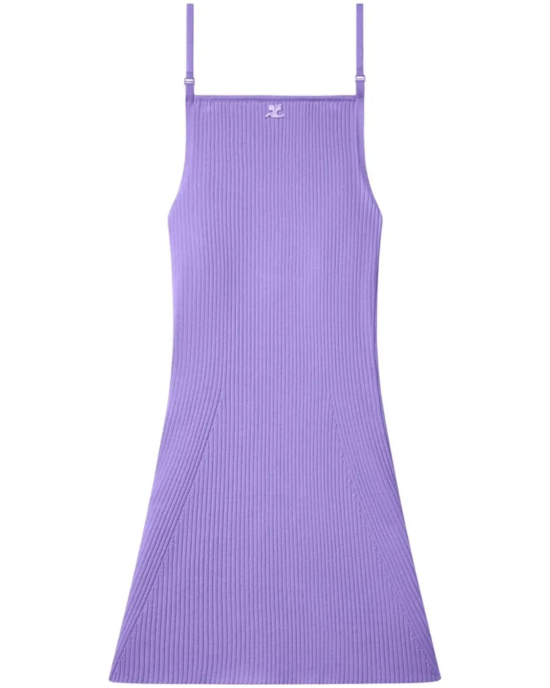 Courrèges Geripptes Minikleid - Violett Violett