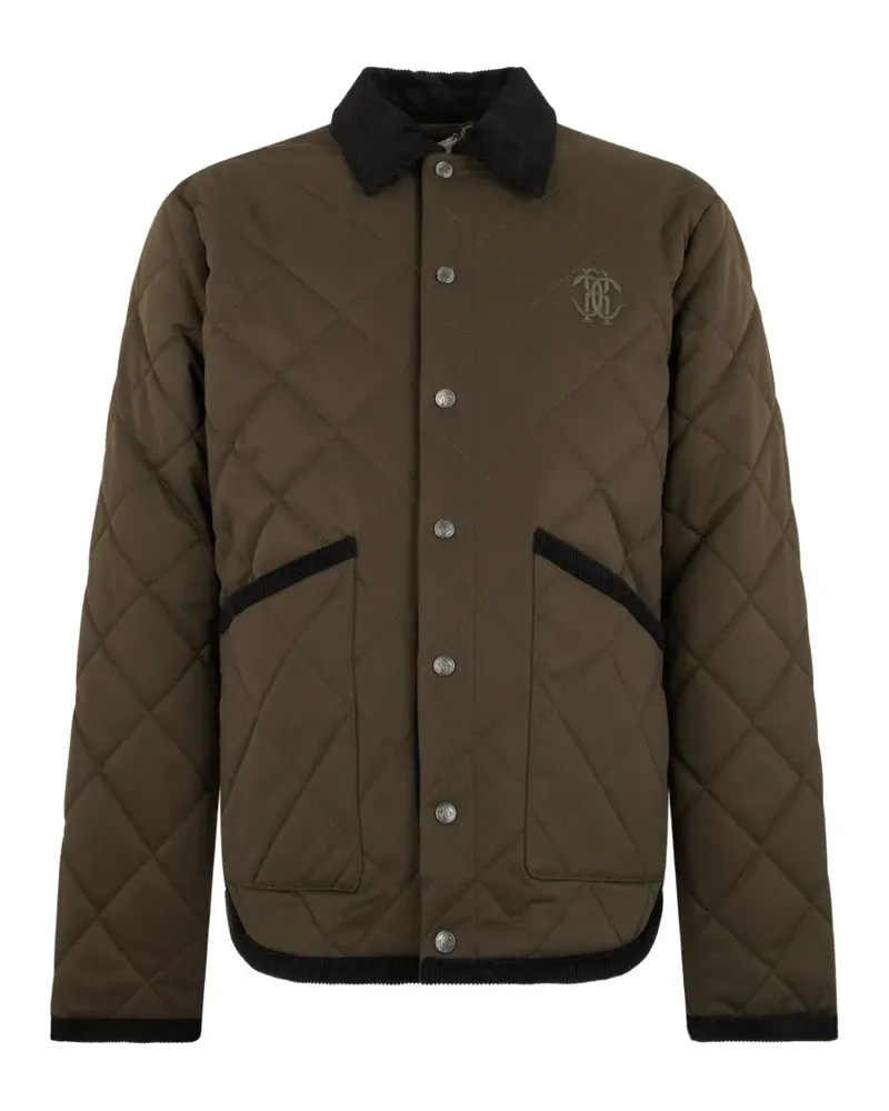Roberto Cavalli quilted logo-embroidered jacket - Grün Grün